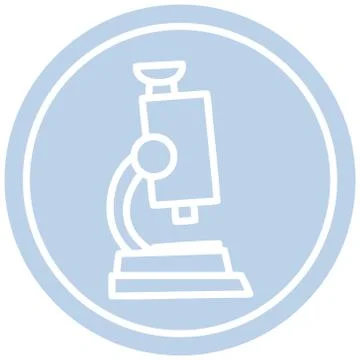 Microscope and slide circular icon Stock Illustration