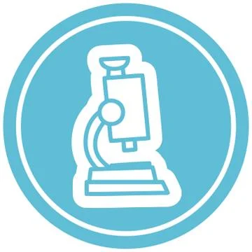 Microscope and slide circular icon Stock Illustration