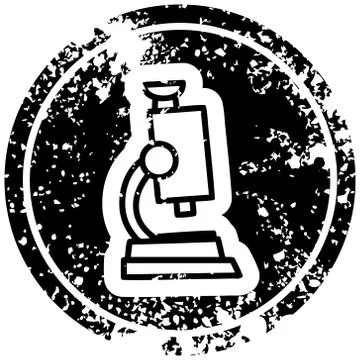 Microscope and slide distressed icon Stock Illustration