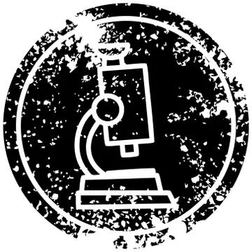 Microscope and slide distressed icon Stock Illustration
