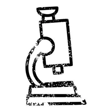Microscope and slide distressed icon Stock Illustration
