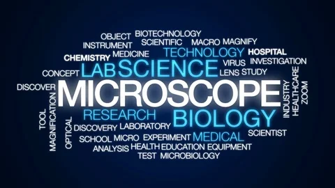 Microscope animated word cloud, text des... | Stock Video | Pond5