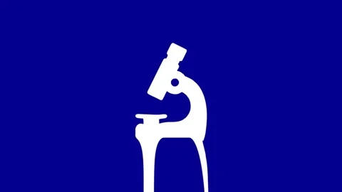 Microscope animation on blue background Stock Footage 327761743