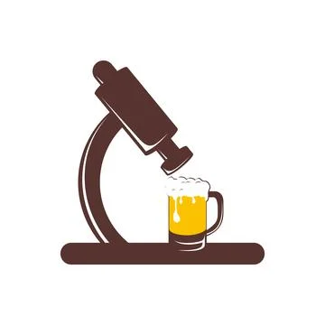 Microscope Beer Glass Logo Template Stock Illustration