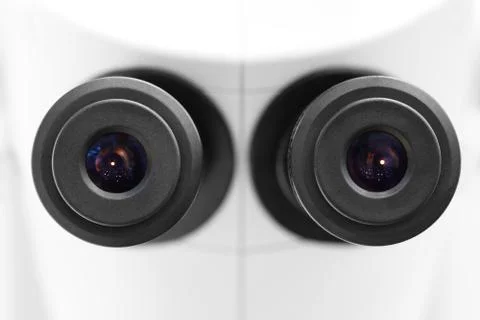 Microscope binocular eyepiece close-up Stock-Fotos