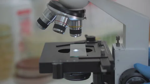 Microscope in a biological laboratory Stock Footage 303163588