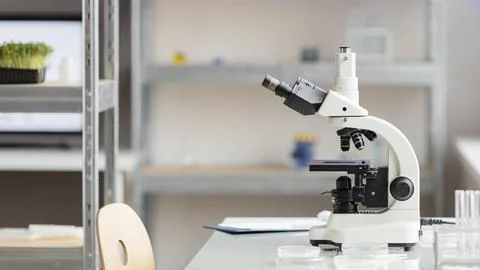 Microscope biotechnology laboratory. High quality beautiful photo concept Stock Photos