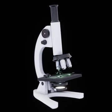 Microscope on Black Background Stock Illustration