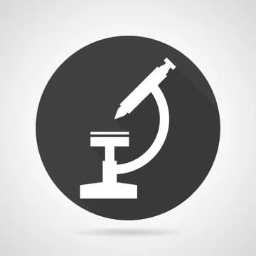 Microscope black round vector icon Illustrazione stock