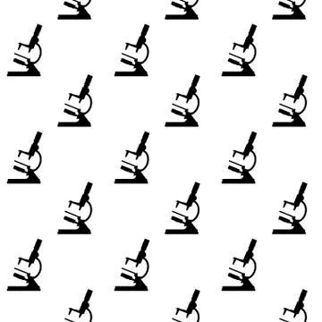 Microscope black white seamless pattern Stock Illustration