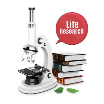 Microscope With Books Stock Illustration