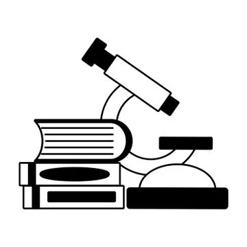 Microscope books laboratory science 스톡 일러스트