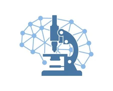 Microscope with brain science connection Stock Illustration