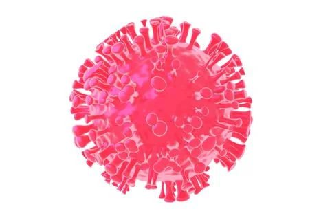 Microscope cell of Corona Virus or Covid 19 on white background for health ca Stock Illustration