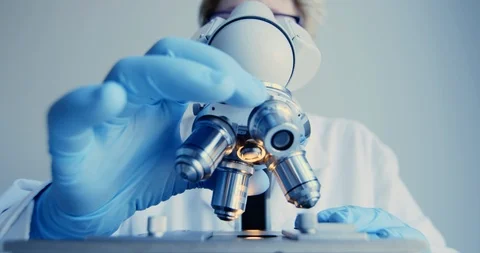 Microscope close-up shot in the laboratory 库存影片 87481513