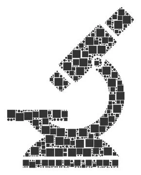 Microscope Collage of Squares and Circles Illustrazione stock