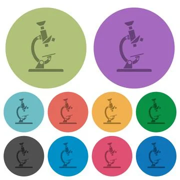 Microscope color darker flat icons Stock Illustration