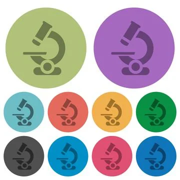 Microscope color darker flat icons Illustrazione stock