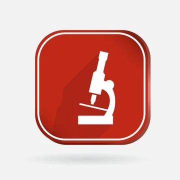 Microscope. color square icon 스톡 일러스트