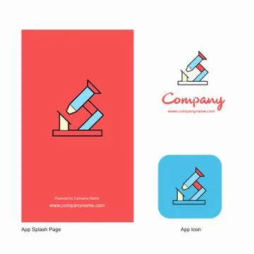 Microscope Company Logo App Icon and Splash Page Design. Creative Business Ap Stock Illustration