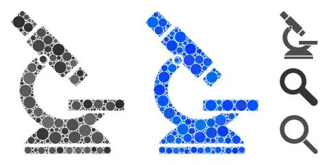 Microscope Composition Icon of Circle Dots Stock Illustration