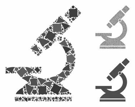 Microscope Composition Icon of Rugged Elements 스톡 일러스트
