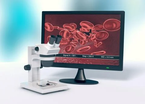 Microscope, concept of scientific research and new technologies Stock Illustration