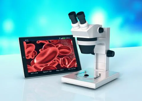 Microscope, concept of scientific research and new technologies Stock Illustration