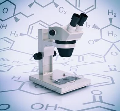 Microscope, concept of scientific research Illustrazione stock