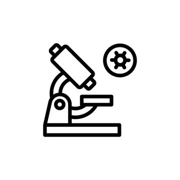 Microscope, coronavirus icon. Simple line, outline vector elements of viral Stock Illustration