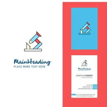 Microscope Creative Logo and business card. vertical Design Vector Stock Illustration