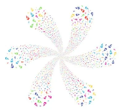 Microscope Curl Flower Shape 스톡 일러스트