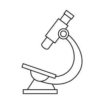 Microscope device of laboratory isolated icon 库存插图