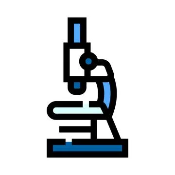 Microscope device for scientific research and biology analysis Stock Illustration