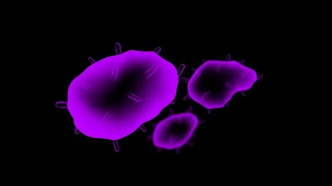 Microscope Disease bacteria cells moving set close up illustration on dark Stock Footage 92510337