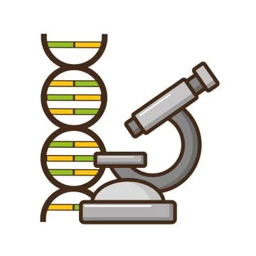 Microscope dna laboratory science 库存插图