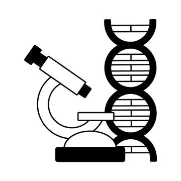 Microscope dna laboratory science 스톡 일러스트