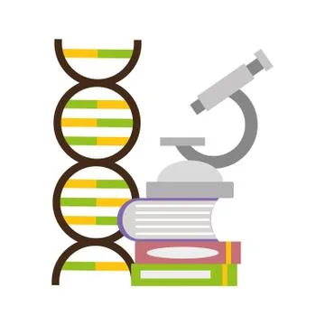 Microscope dna laboratory science Illustrazione stock
