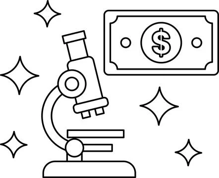 A microscope is on a dollar bill 스톡 일러스트