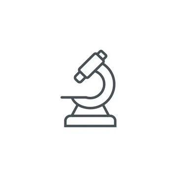 Microscope drawing in outline form. Vector icon Stock Illustration