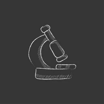 Microscope. Drawn in chalk icon Stock Illustration