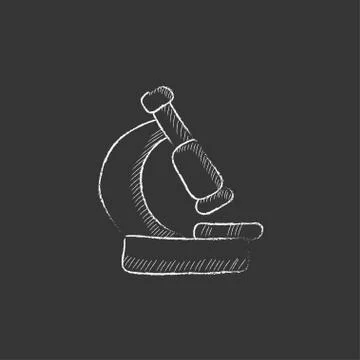 Microscope. Drawn in chalk icon Stock Illustration