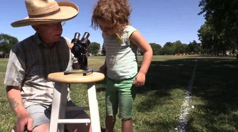 Microscope, early educational exploring, family Stock Footage 39483021