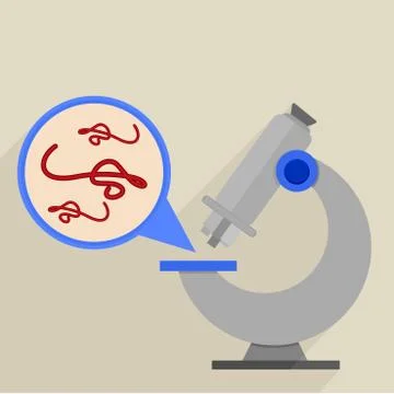 Microscope ebola Stock Illustration