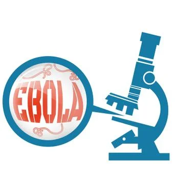 Microscope with Ebola virus Stock Illustration