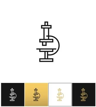 Microscope with enlarge lens vector icon Illustrazione stock