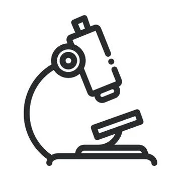 Microscope equipment laboratory science and research line style icon 库存插图