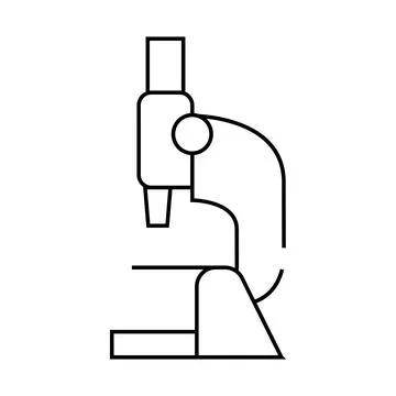 Microscope equipment line icon vector isolated illustration Illustrazione stock