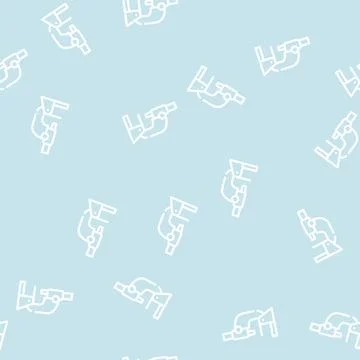 Microscope equipment line icon vector isolated illustration Stock Illustration