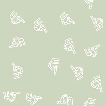 Microscope equipment line vector seamless pattern sign Illustrazione stock